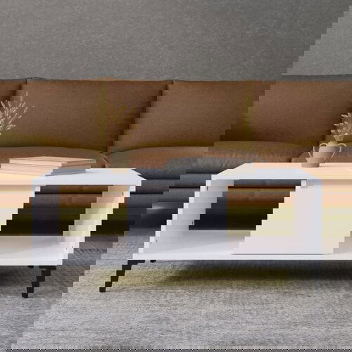 VidaXL Stolić za kavu sjajni bijeli 90x50x36,5 cm konstruirano drvo Slike