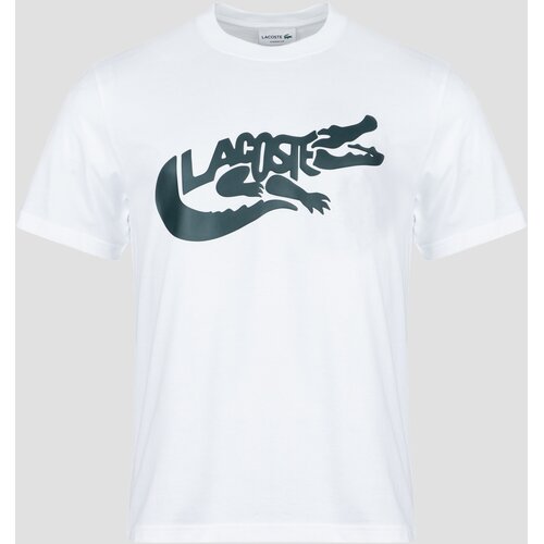 Lacoste Majice s kratkimi rokavi T-shirt en jersey imprim&amp;eacute; Bela Slike