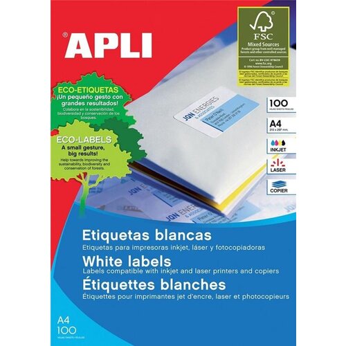 Apli bele nalepke AP010817 105 x 37 mm, 16/stran 100 listov Cene