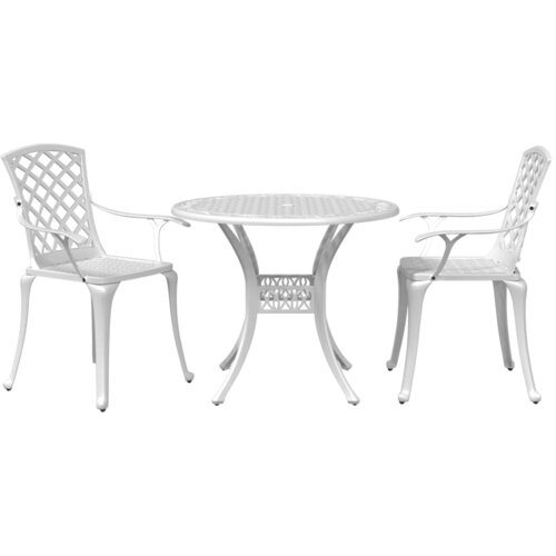  3-dijelni bistro set bijeli od lijevanog aluminija Cene