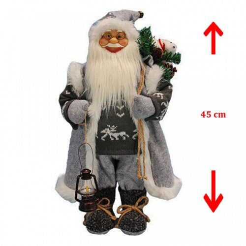  Deda Mraz Deco Santa 45cm sivi Cene