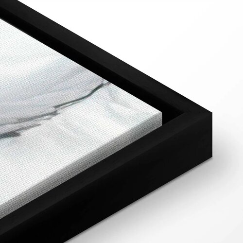  Slika - Elegant marble &amp;ndash; stone structures in neutral colours 90x60 U crnom drvenom okviru Slike