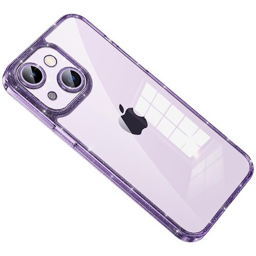 INORCO SULADA za iPhone 14 Plus TPU okvir iz kaljenega stekla, zadnja stran ohišja telefona, zaščita za leče, bleščice, galvansko prevleka, (22034051) Cene