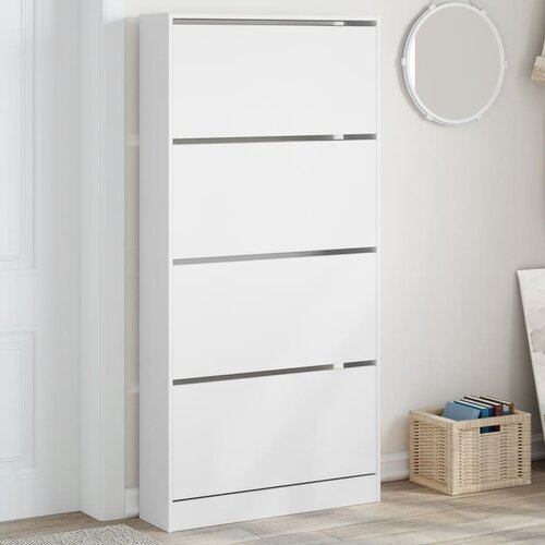  The Living Store Omarica za čevlje s 4 predali bela 80x21x163,5 cm - Omara Za Čevlje, (21442332) Slike