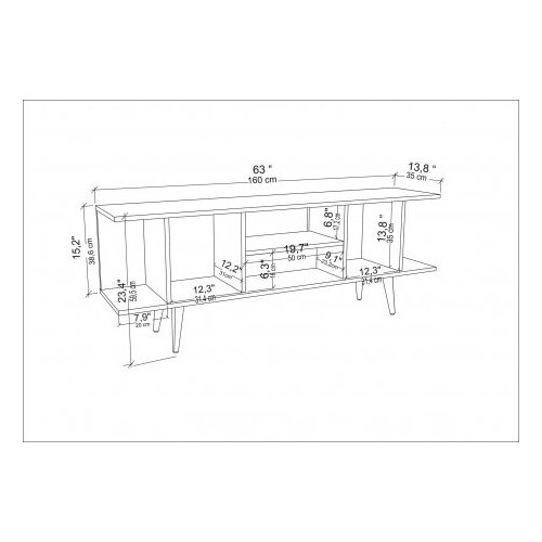 Hanah home Hanah Kućna TV komoda Akya, 160x38,6x35 cm, Bež-bijela Slike