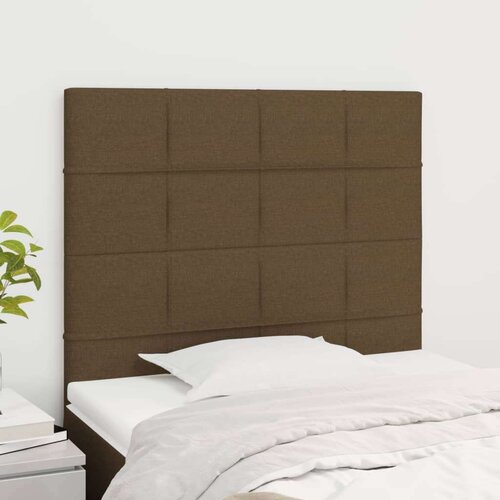  Posteljno vzglavje 2 kosa temno rjavo 90x5x78/88 cm blago, (20952210) Slike