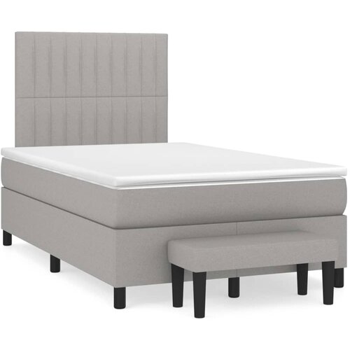Maison Chic Box spring postelja - Vzmetna postelja z vzmetnico svetlo siva 120x200 cm blago SL19523, (21894118) Cene