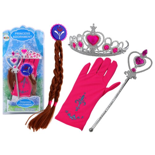  Set dodataka za malu princezu - &amp;Scaron;tapić, Rukavica, Kruna, Pletenice Slike