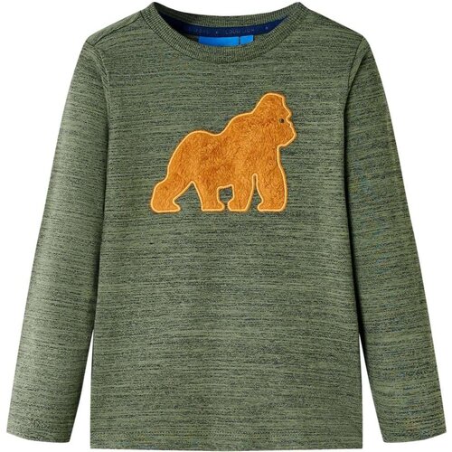  Dječja majica dugih rukava kaki prošarana 128 Cijene