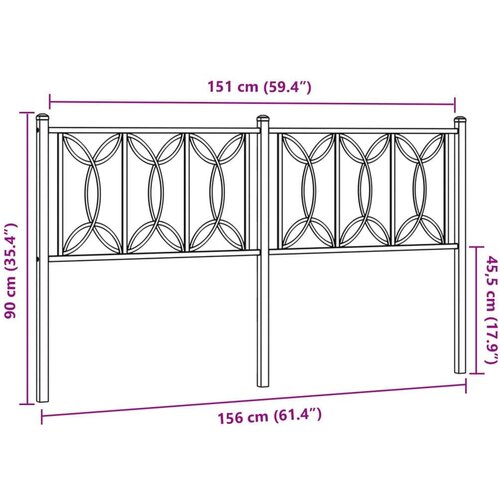  Metalno uzglavlje bijelo 150 cm Slike