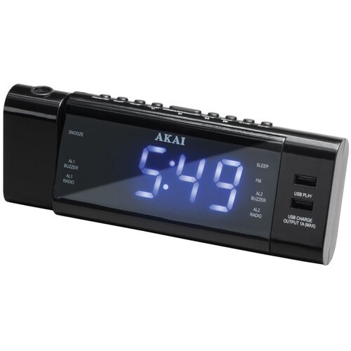 Akai budilica s projektorom, FM/AM radio, LCD, USB MP3 + USB punjač ACR-3888 Slike
