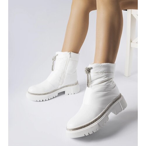 Gemre White snow boots adorned with rhinestones Giusti Cene