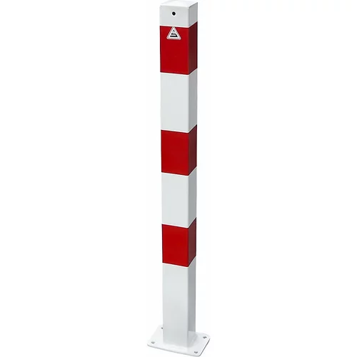 Schake Zaporni stebrič, 70 x 70 mm, bel / rdeč, pritrditev z vložki, brez ušesca