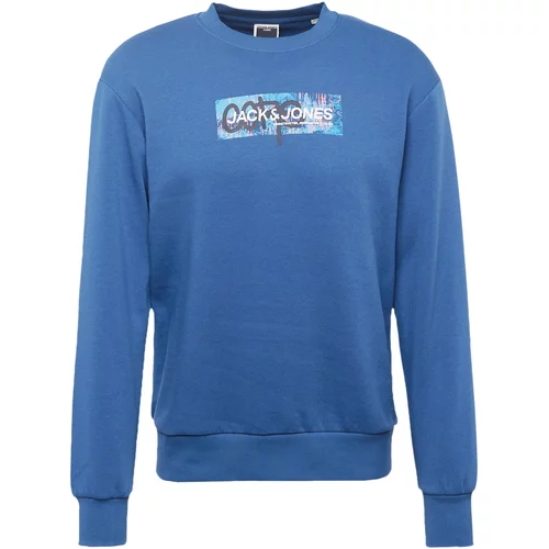 Jack & Jones Sweater majica plava / mornarsko plava / svijetloplava / bijela