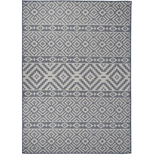 vidaXL Vanjski tepih ravnog tkanja 120 x 170 cm plave pruge