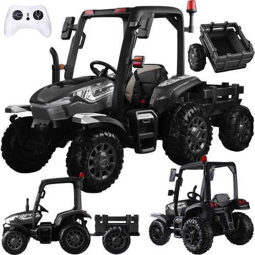 Veliki Velik traktor s prikolico 4&times;4 &ndash; črn Cene