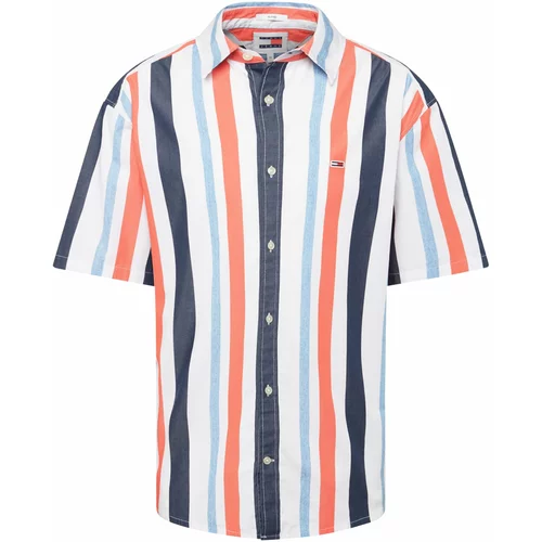 Tommy Jeans Košulja mornarsko plava / svijetloplava / crvena / bijela