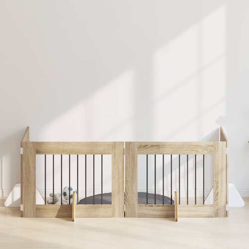  Vrata za pse s postoljem 4 pcs Hrast sonoma 80 x 60 cm Slike