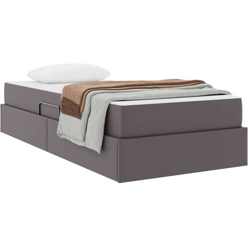  Krevet s madracem i skladi&amp;scaron;tem s madracem 2 pcs Siva Koža - Siva 90 x 200 cm Slike