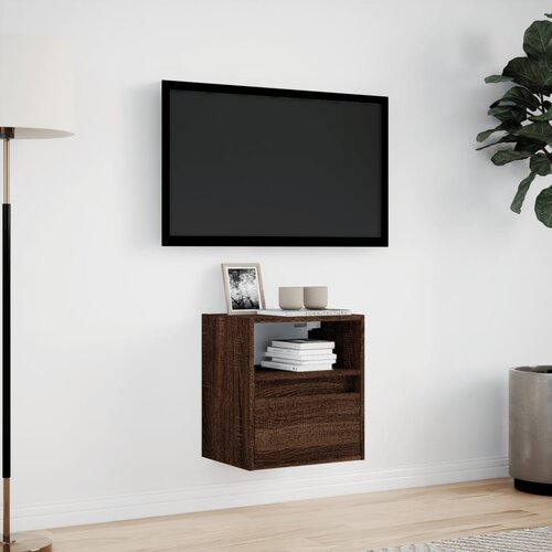  Zidni TV ormarić s LED svjetlima boja hrasta 41x31x45 cm Slike
