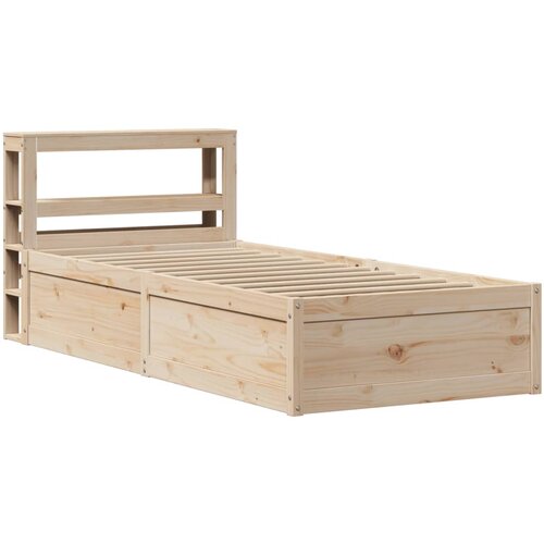 VidaXL Okvir kreveta s uzglavljem 100 x 200 cm od masivne borovine Slike