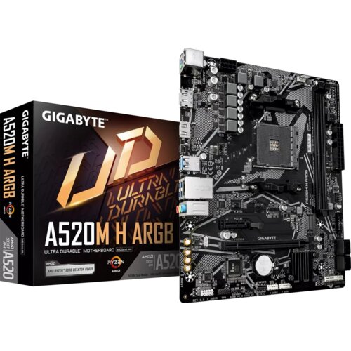 Gigabyte A520M H ARGB matična ploča AMD A520 Priključnice AM4 Mikro ATX Cijene