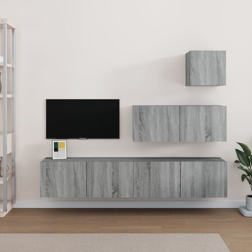 The Living Store Komplet TV omaric 4-delni siva sonoma inženirski les - TV Omarica, (21374229) Slike