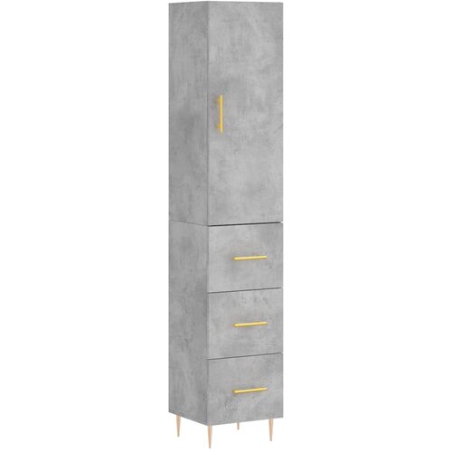 Maison Chic Visoka omara - Komoda - Predalnik betonsko siva 34,5x34x180 cm inženirski les, (21720793) Cene