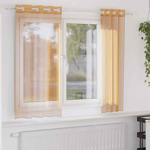 Voile zavjese s ušicama 2 kom narančaste 140x140 cm Cene