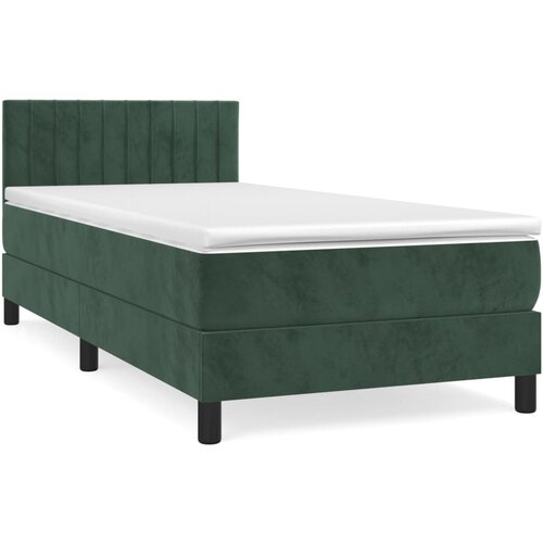 Maison Chic Box spring postelja - Vzmetna postelja z vzmetnico temno zelen 90x190 cm žamet SL19595, (21894178) Slike
