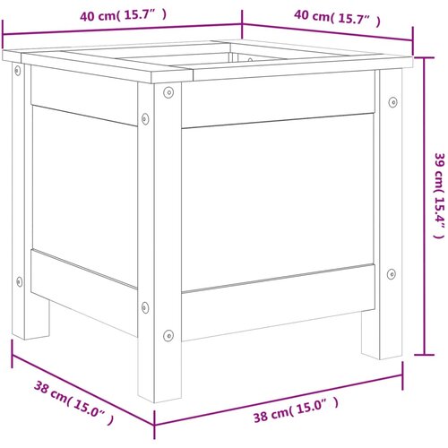  Vrtna sadilica 40 x 40 x 39 cm od masivne borovine Slike