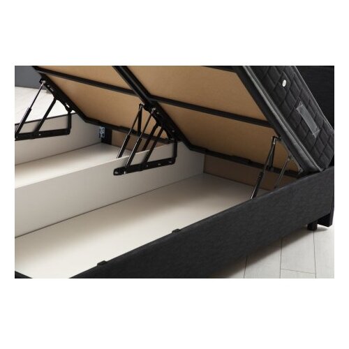 Hanah home Podloga za krevet s uzglavljem Vitalia, 140x110x200 cm, antracit boja Slike