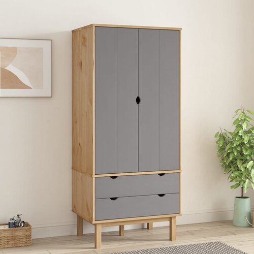 vidaXL Ormar smeđe-sivi 76,5 x 53 x 172 cm od masivne borovine Cijene