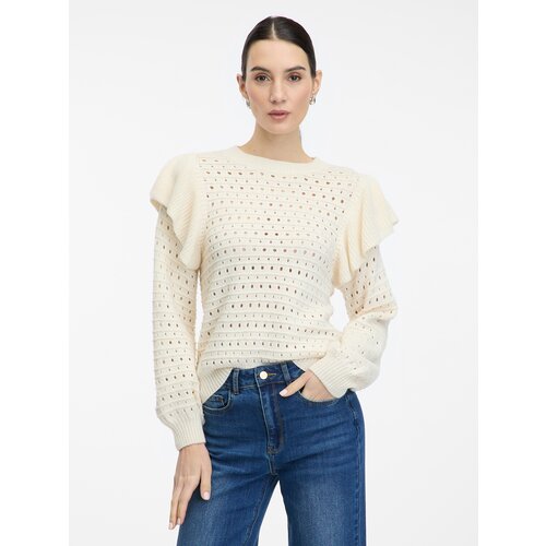 Orsay Cream women&amp;#039;s sweater with frills - Women&amp;#039;s Slike