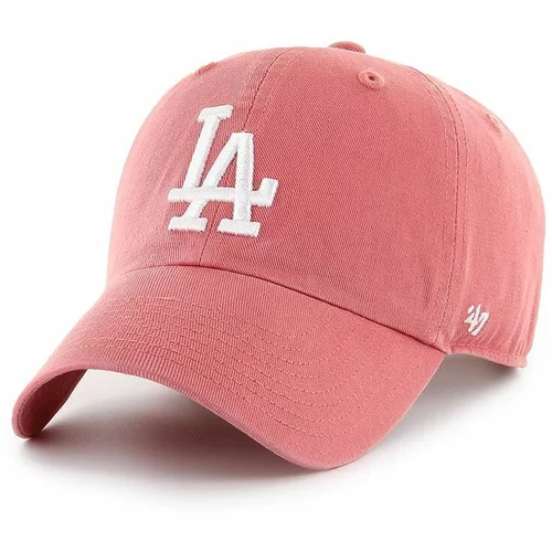 47 Brand Pamučna kapa sa šiltom MLB Los Angeles Dodgers boja: ružičasta, s aplikacijom
