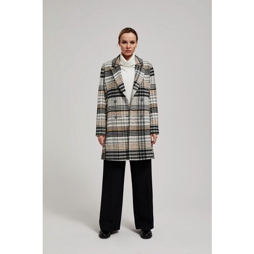 Moodo Checkered double-breasted coat Slike