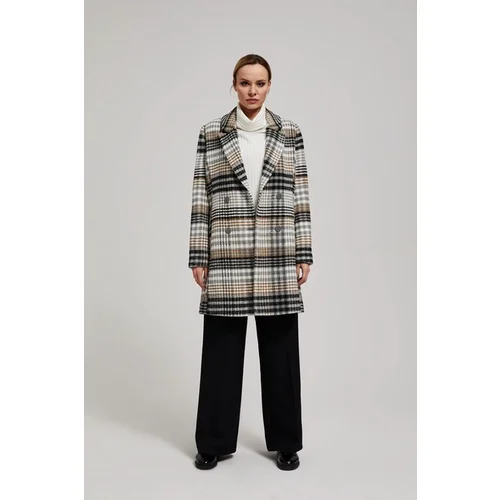 Moodo Checkered double-breasted coat