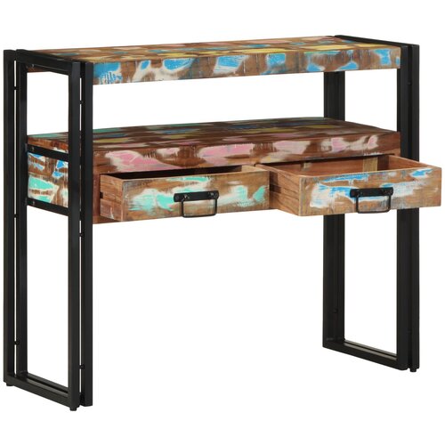 vidaXL Stranske mize Večbarvno Trden obnovljen les 90 x 33 x 75 cm Cene