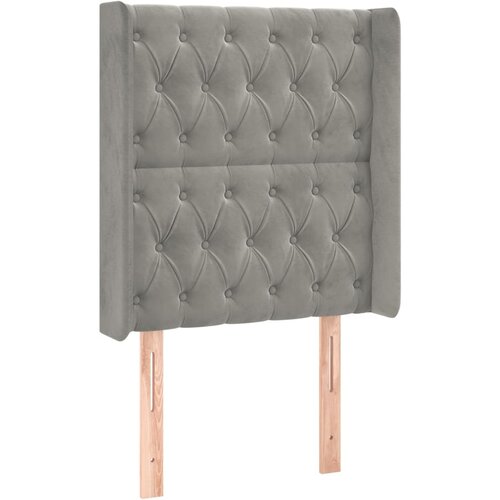 Maison Chic vzglavna omarica - nočna omarica - posteljna omarica z u&amp;scaron;esi svetlo sivo 83x16x118/128 cm žamet, (21709213) Slike