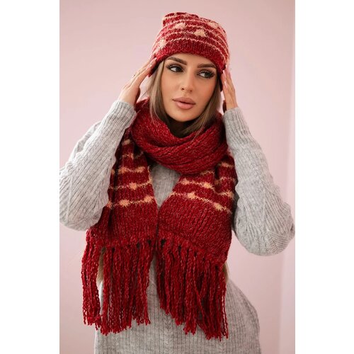 Kesi Women's set with scarf Anika K304 wine Cene