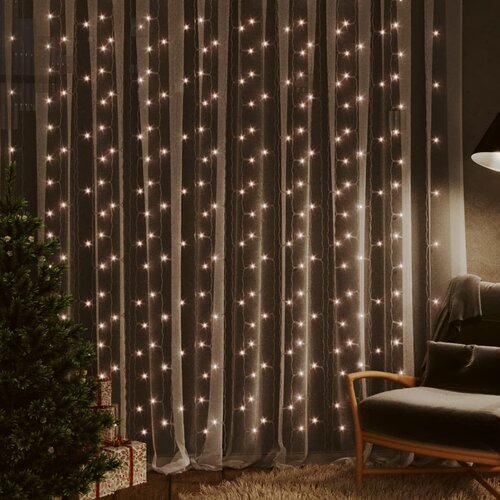 vidaXL LED svetlobna zavesa 3x3 m 300 LED lučk toplo bela 8 funkcij Cene
