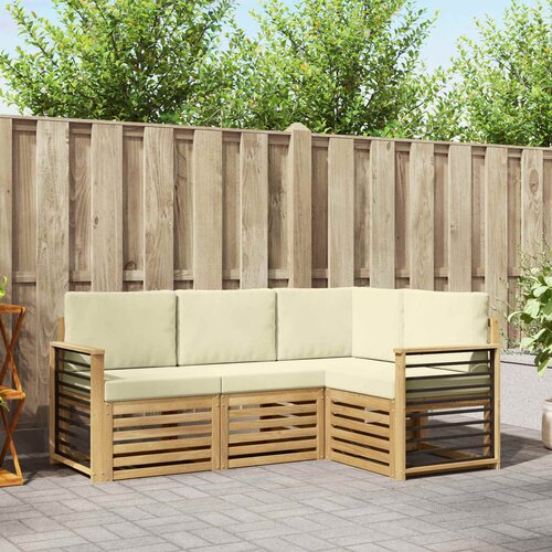 Setovi sofa s jastukom 4 pcs Bijela i krem Poliester Cijene