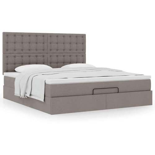 vidaXL Otomanski posteljni okvir z vzmetnico taupe 160x200 cm blago, (21653266) Cene