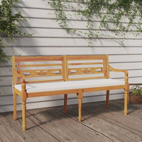 vidaXL Klop Batavia z blazino 150 cm trdna tikovina Cene