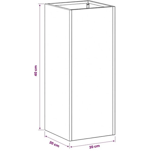  Vrtna saksija Crna 20 x 20 x 40 cm Čelična vrata - Crna 20 x 20 x 40 cm 1 Slike