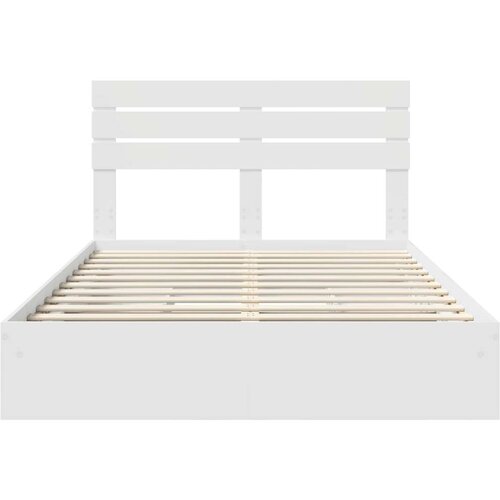  Krevet s od storage Bijelo 140 x 190 cm Konstruirano drvo Slike