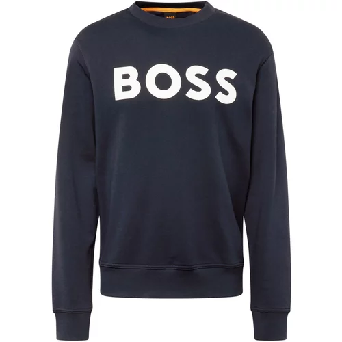 BOSS Orange Sweater majica tamno plava / bijela