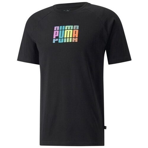 Puma Majice s kratkimi rokavi Multicolor Graphic Črna Cene