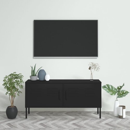 The Living Store TV omarica črna 105x35x50 cm jeklo - TV Omarica, (21374968) Cene
