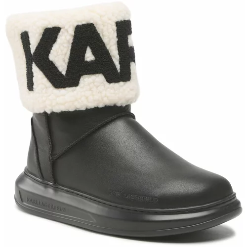 Karl Lagerfeld Škornji KL44550 Black Lthr & Textile